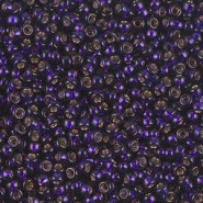 Miyuki rocailles kralen 11/0 - Dyed silver lined dark purple 11-1426